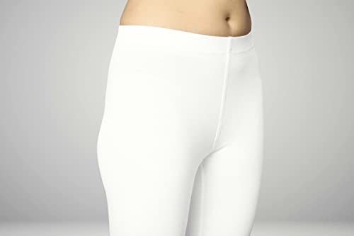 Image of Women's Cotton Skinny Leggings with Ankle Length Solid Pattern Mid Rise and Elastic Closure | Cotton Skinny Leggings for Womens