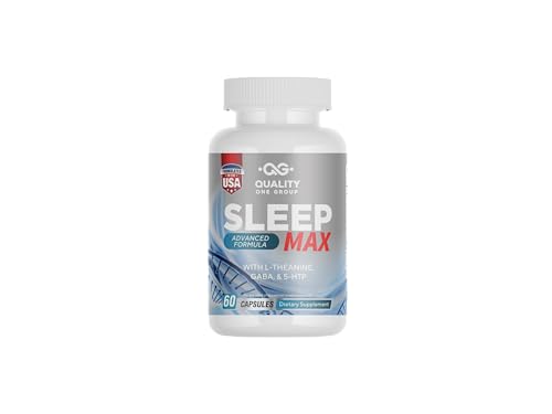 QUALITY ONE Sleep Support Supplement with Magnesium Oxide, Magnesium Citrate, Melatonin, GABA, Mucuna pruriens Seed, L-Theanine and 5-HTP Non-Habit Forming Sleep Supplement, 60 Capsules, Made in USA.