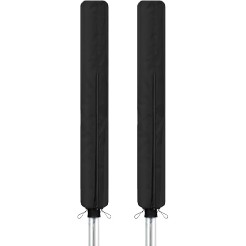 Pack of 2 Rotary Washing Line - Heavy Duty Waterproof Fabric Clothes Line with Zip - Protective Weather Resistant Parasol Cover for Garden Dryer and Airer (Black)