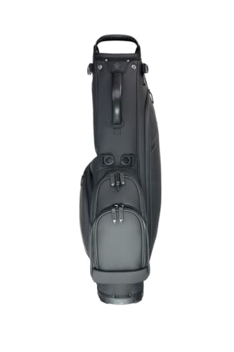 KRADUL Lux Carry Bag - Collapsible and Water Resistant Golf Bag with Tommy-Clip Electronic Access & 360 Auto-Fit & Balance Strap System, 7.5” (Tar)