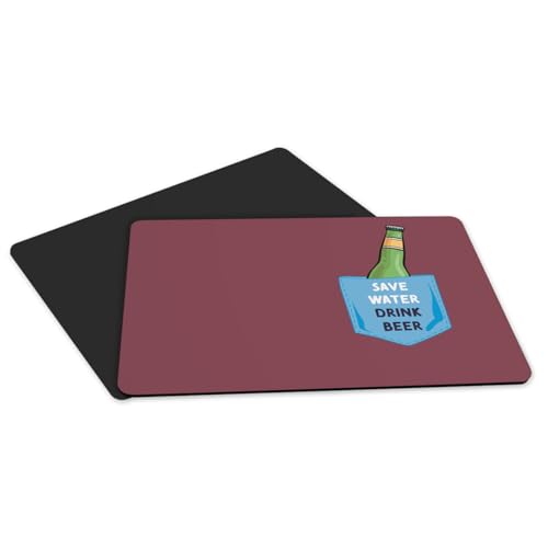 Set de table rouge caoutchouc 39,5x28,5 cm Save Water Drink Beer