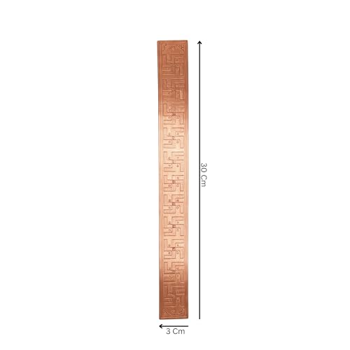 Image of Copper Swastik strip for Door Entrance | Pack of 1 | Length -30 cm Approx | Pure Copper Patti for Vastu Correction | Swastik Strip for Enhancing Energy Flow