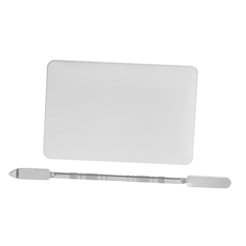 IWOWHERO Makeup Palette Tray with Ring Palette Ring for Mixing Metal Tray for Foundation