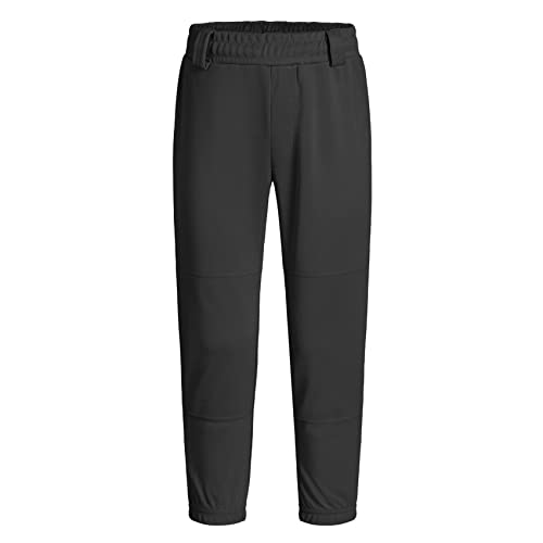 QBK 2T/3T/4T/5T Toddler Baseball Pants Youth Softball Pants Kids Tee Ball Pants for Boy Girl BlackBlack 3T