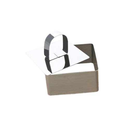 LIFKOME 2 pièces Moule Gâteau Carré INOX avec Poussoir Anneaux Pâtisserie INOX pour Mousse et Desserts Cuisson et Présentation Faciles