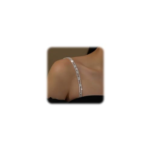 FloralGrace Strass BH Träger, Verstellbare Glitzernde Schultergurte, rutschfest und Stilvoll, Perfekt für Kleider und Tops, Ideal für Hochzeiten und Events(Silber)