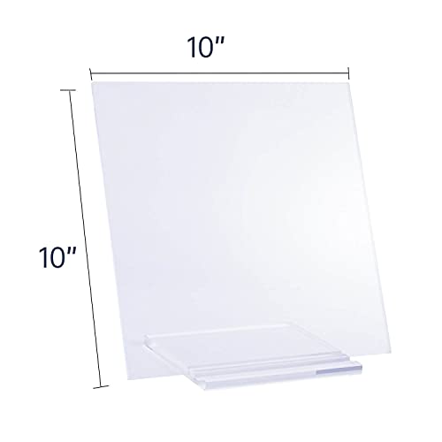 Acrylic Dry Erase White Board - 10 X 10 Inches Clear Desktop Whiteboard Frameless To List Board With Markers Tray Small Desktop Dry-Erase-Board Mini Easel Whiteboard #TOP5