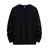 Sukinana 12.4オンス トレーナー メンズ 裏起毛 綿 パーカー tシャツ 長袖 ゆったり 秋服 冬服 春服 カジュアル 無地 レディース スウェット 男女兼用 複数色選び (JP, アルファベット, 3XL, ブラック)