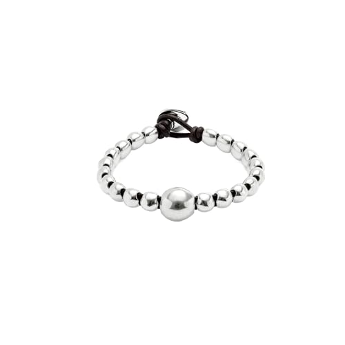 Uno de 50 SER INTREPIDA Sterling Silver-plated Beaded Bracelet, 7