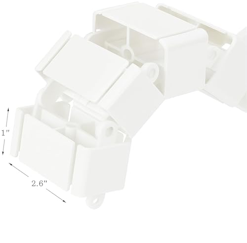 Image of Cable Management Kit, Quad Entry Flexible Spine Wire Organizer, Cord Snake, White (17 Column)