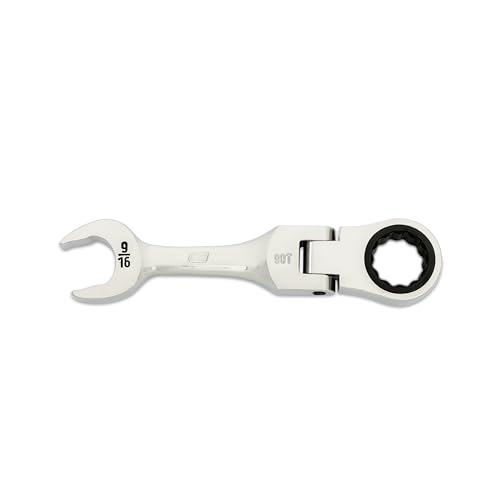 GEARWRENCH 9/16" 90-Tooth 12 Point Stubby Flex Combination Ratcheting Wrench | 86874 by GEARWRENCH - Used condition - US$12.44