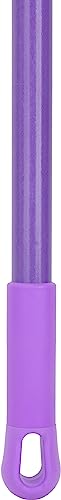 Image of SPARTA 60 inch Fiberglass Dust Mop Replacement Handle with Clip-On Jaw Clamp Connector, Sliding Locking Collar, Commercial Floor Cleaning, Purple (Pack of 12)