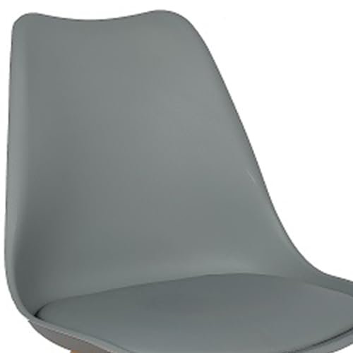 Image of Creative Scandinavian Chair with Padded & Solid Beech Wood Legs Chairs for Dinning Cafe, Home, Hotel & Office (Pack of 1) (Grey)