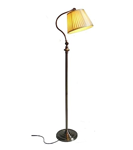 Lampadaire de salon avec bras articulé pivotant en tissu