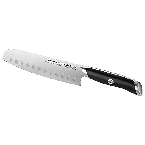 STEWART & BRADLEY MasterPro Series Santoku Knife – 18cm (7-Inch) Full Tang German Steel Kitchen Knife with Ergonomic Handle – Precision Engineered for Slicing, Dicing, Mincing & Chopping - Image 9