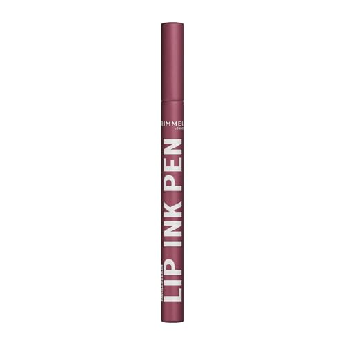 Rimmel London, Thrill Seeker Lip Ink Pen, 220 Felted Flush, Rossetto, Lip Tint, Applicatore di precisione a penna, A prova di bacio e no-transfer, Colore modulabile, Formula vegana, 1,7 ml