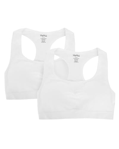 MeMoi Girls' 2 Pair Pack Racerback Sports Training Bra