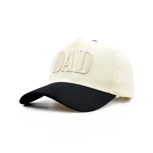 YQZUWUXE Dad Hats for Men, Vintage Two Tone Hat, New Dad Gifts First Time, Fathers Day Birthday Gifts from Daughter Son Wife, Adjustable Baseball Cap Beige