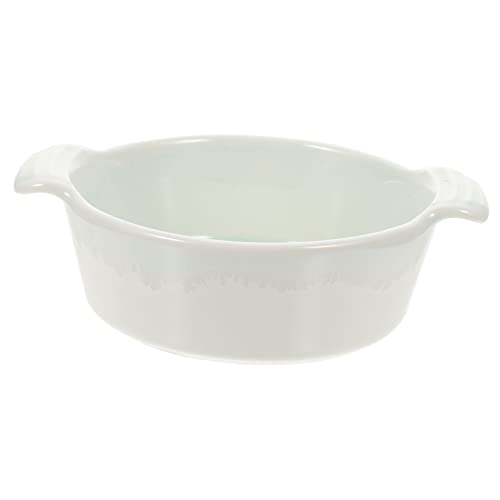 Cabilock Ceramic Double Handle Baking Dish for Roasting and Serving Pan Japanese Style Glazed Bakeware for Cooking Vegetables and Fruits