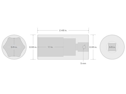 Image of TEKTON 3 /8 Inch Drive x 5 /8 Inch Deep 6-Point Impact Socket | SID13016
