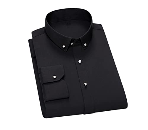Chemise noire coupe standard homme confortable extensible manches longues