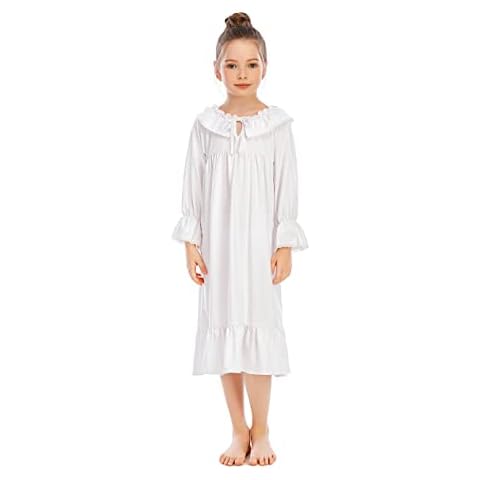 Rubehoow Vintage White Nightgown for Girls Cover