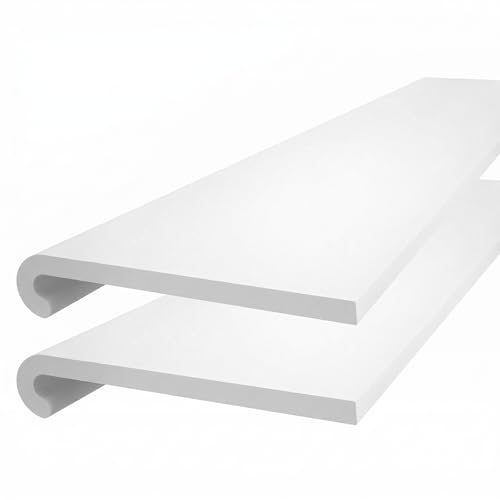 240mm Wide x 1m Long Windows4You White uPVC Bullnose Window Sill Cover Rounded-Edge Cill Capping Board Low-Maintenance PVC 2 Pack