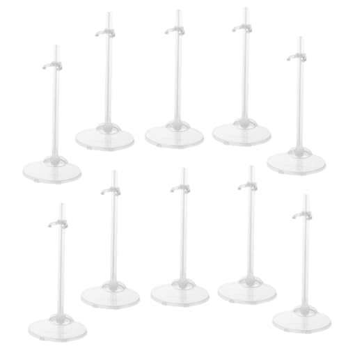BCOATH 10pcs Plastic Doll Stand Holder Doll Rack for Display Sturdy Action Figure Stand