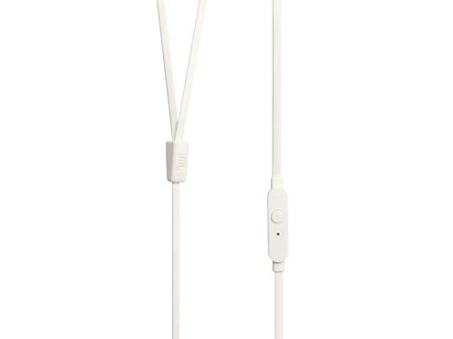 Image of JBL Tune 110 - Wired in-Ear Headphones with JBL Pure Bass Sound, 1-Button Remote, Microphone and Tangle-Free Flat Cable (White)
