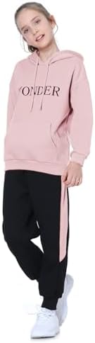 PatPat – Combinaison De Jogging Pour Filles, Ensembles De Vêtements De Sport Pour Filles Avec Sweat à Capuche Et Leggings De Sport Longs Pour Filles Leggings, Survêtement Enfants 5-14 Ans 110-164 Cm