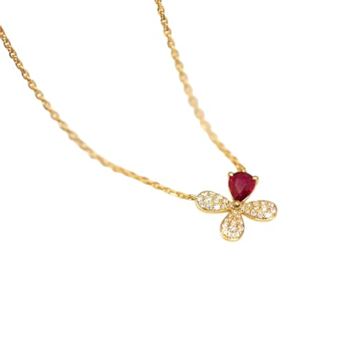 Collier Argent S925 Pendentif Rubis le cadeau créatif idéal pour femme