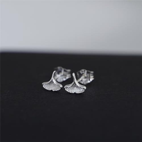 Fine Silver 999 Mini Ginkgo Leaf Stud Earrings3