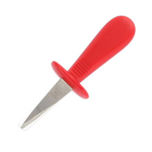 Fackelmann 43780 Austernmesser, Austernmesser, Kunststoff, Edelstahl, Schwarz, Rot, 15,5 x 5,3 x 3,9 cm
