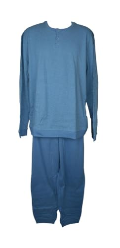 Pyjama interlock chaud homme en coton haut de gamme Ragno N25011 avec finitions bords-côtes