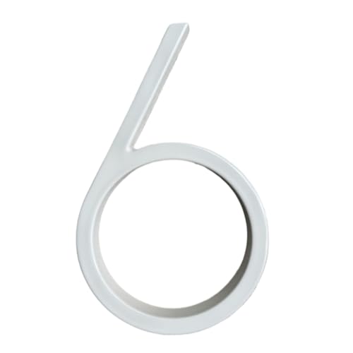 家の通りの番号 152mm ホワイト フローティング モダン ハウスナンバー ドア ホームアドレス番号 住宅用 デジタル屋外サインプレート 6インチ #0-9 ドア番号(6)