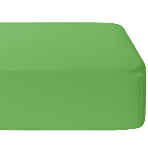 Drap Housse I 100% Coton - 57 Fils I Certifié Oeko Tex I 4 Coins élastiques I (Vert Anis, 140 x 190 cm)
