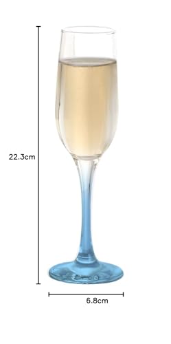 Image of CELLO Elegance Glass Champagne Tumblers, Set of 6, 210ml, Multicolour