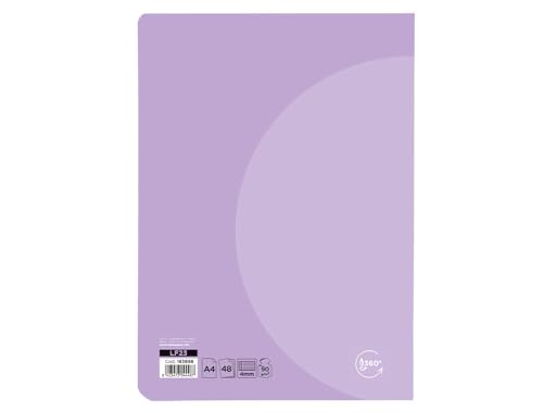 Liderpapel 360 Notizbuch, Kunststoffdeckel, A4, 48 Blatt, 90 g/m², glatt, ohne Rand, verschiedene Pastellfarben