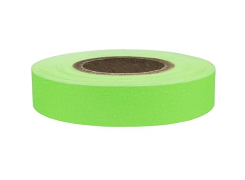 ChromaLabel 0.50 Inch Clean Remove Color Code Tape, 500 Inch Roll, Fluorescent Green