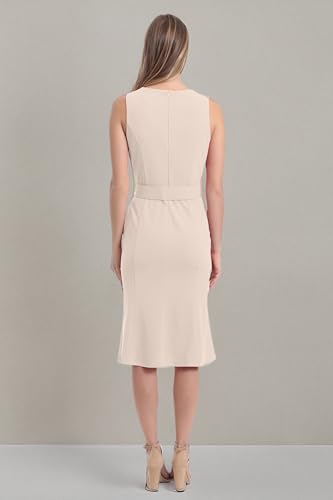 London Times Women's Sleeveless Fluted Sheath with Belt4
