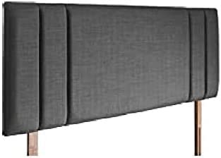 luxisleepltd Stylish Sidebars Headboard Finished In A Linen Fabric (5FT, Black)