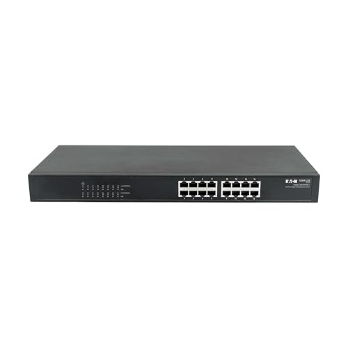 Image of Eaton Tripp Lite series 16 Port PoE Switch, Unmanaged Gigabit Ethernet, 220W (30W PoE+ Per Port), Metal Enclosure, Plug-and-Play, Auto-Negotiable, Desktop or 1U Rack Mount, 3-Year Warranty (NG16POE-1)