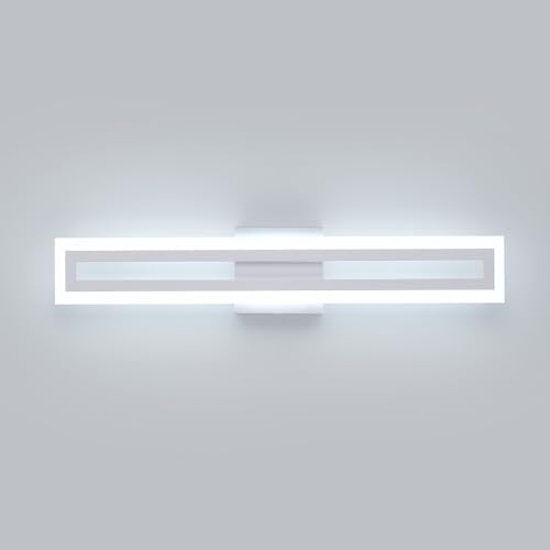 Amansour Aplique LED para Espejo de Baño, 60cm 20W 2000lm IP44, Luz Blanco Frío 6000K, Montaje Empotrado, Blanco y Acrílico Moderno