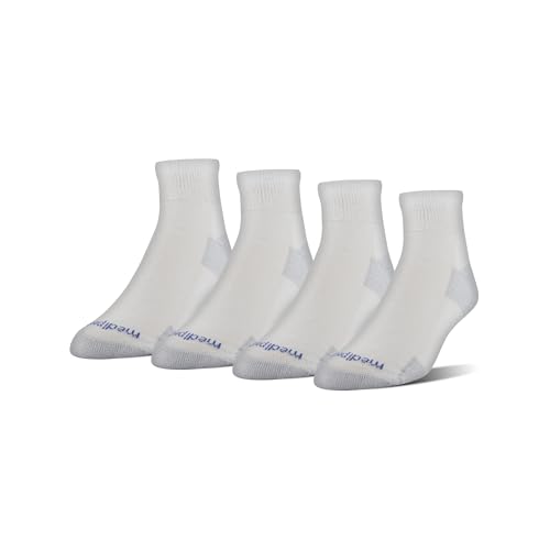 Medipeds Unisex Adult Nanoglide Quarter Socks, 4-Pack