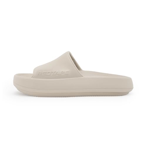 Image of Red Tape Mens Sliders in Beige | Casual Pool Sliders