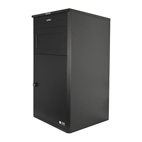 iLoveParcels Extra Large Standalone Parcel Box. Outdoor Garden Storage Lock Box With Code Lock. Waterproof Lockable Safe Delivery Box Made With Steel Metal In Black (53x53x98cm) Cover