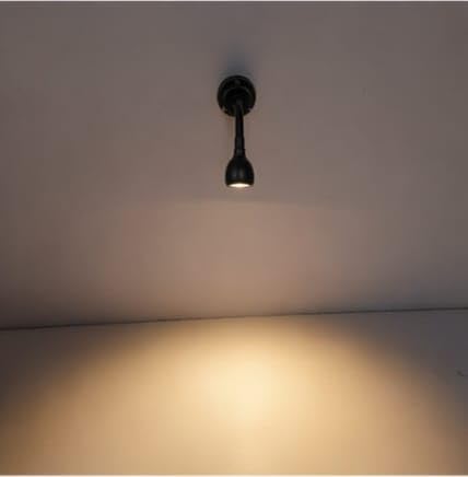 Shetra -(Black) led Adjustable Wall Focus Spot Ight, 3 Watts (Warm White) Metal Steel Spring for Study, Art, Statue, Picture-image-45
