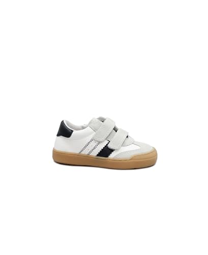 Chaussures enfant Naturino RIBY baskets cuir noir et blanc taille 25 26 à scratch