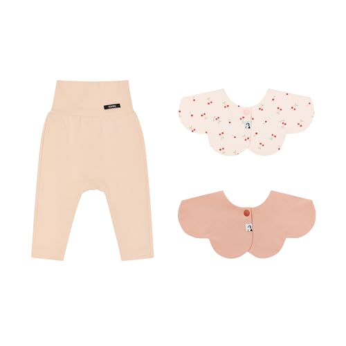 Konny Baby Bib and Leggings Set [2 Rolling Bibs & 1 Soft Leggings] Soft Breathable Toddler Drooling Bibs and Leggings 3-Piece Outfit
