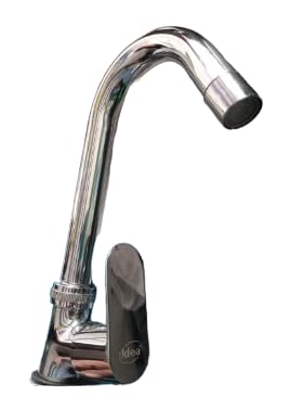 Stainless Steel Long Body taps for Bathroom (Brass swan Neck)